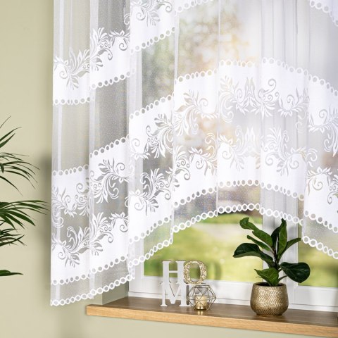 SŁAWOMIRA Firanka żakardowa gotowa, szerokość 300 x wysokość 160cm, kolor 001 biały 018074/FBL/001/300160/1