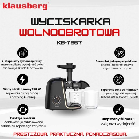 SOKOWIRÓWKA WYCISKARKA WOLNOOBROTOWA KLAUSBERG KB-7867