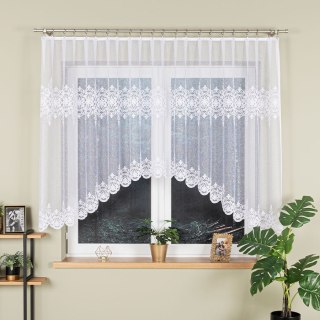 ŻANETA Firanka żakardowa gotowa, szerokość 400 x wysokość 135cm, kolor 001 biały 181043/FBL/001/400135/1