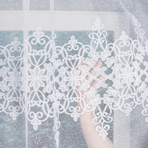 ŻANETA Firanka żakardowa odpasowana, szerokość 300 x wysokość 105cm, kolor 001 biały 181043/FOL/001/000101/1