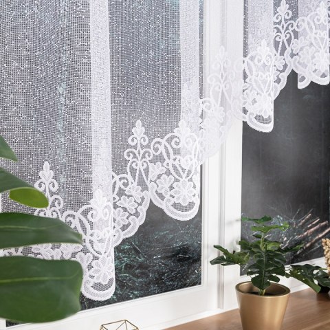 ŻANETA Firanka żakardowa odpasowana, szerokość 300 x wysokość 135cm, kolor 001 biały 181043/FOL/001/000131/1