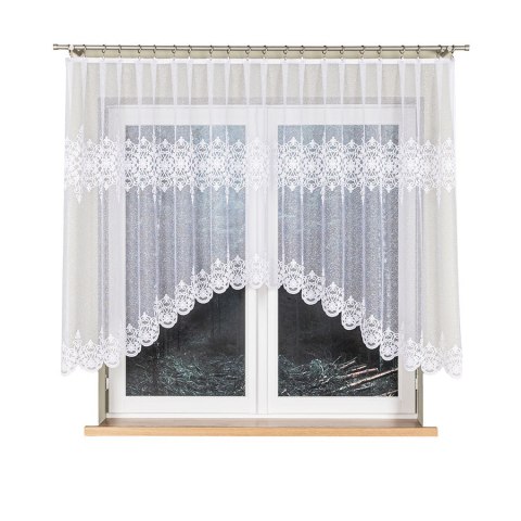 ŻANETA Firanka żakardowa odpasowana, szerokość 300 x wysokość 135cm, kolor 001 biały 181043/FOL/001/000131/1