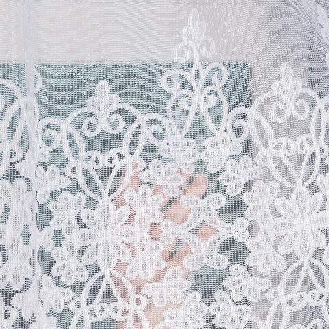 ŻANETA Firanka żakardowa odpasowana, szerokość 300 x wysokość 80cm, kolor 001 biały 181043/FOL/001/000081/1