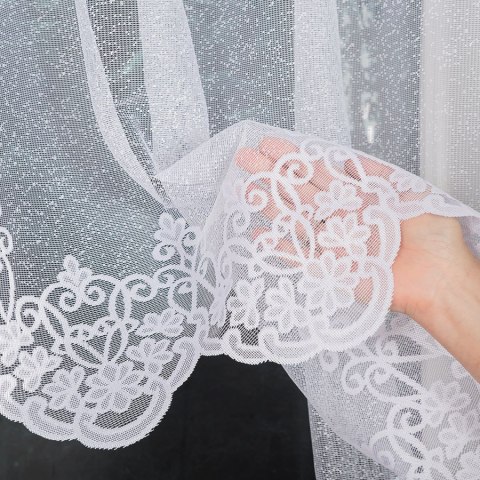ŻANETA Firanka żakardowa odpasowana, szerokość 300 x wysokość 80cm, kolor 001 biały 181043/FOL/001/000081/1