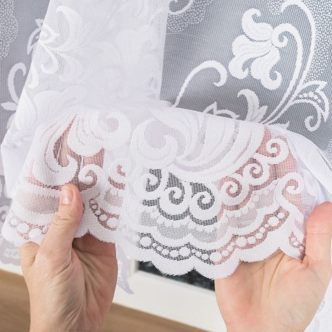 MARZENA Firanka żakardowa gotowa, szerokość 500 x wysokość 160cm, kolor 001 biały 023400/FBL/001/500160/1