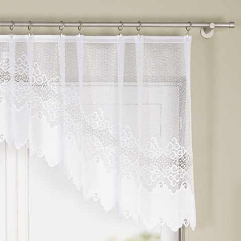 MODESTA Firanka żakardowa gotowa, szerokość 250 x wysokość 80cm, kolor 001 biały 017173/FBL/001/250080/1