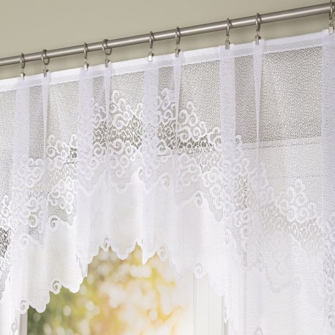 MODESTA Firanka żakardowa gotowa, szerokość 250 x wysokość 80cm, kolor 001 biały 017173/FBL/001/250080/1