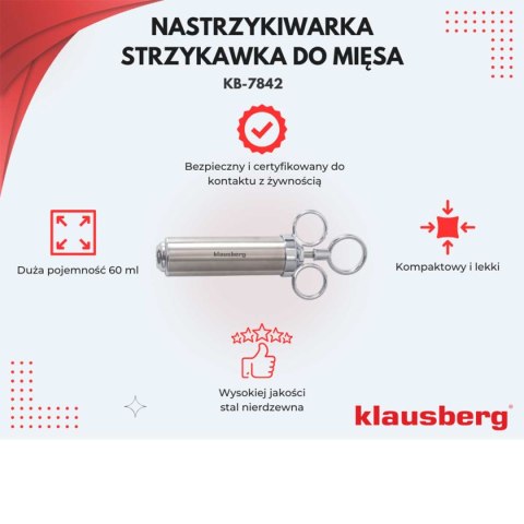 NASTRZYKIWARKA STRZYKAWKA 60ml DO PEKLOWANIA MARYNOWANIA MIĘSA KLAUSBERG KB-7155