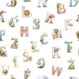 ALFABET Tkanina dekoracyjna typu MILAS, szerokość 165cm, kolor 001 biały D00371/MIL/001/165000/1