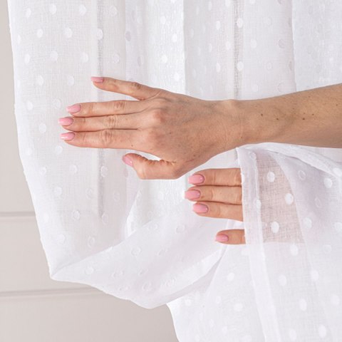 Firana gotowa na przelotkach, szerokość 140cm x wysokość 250cm, kolor 001 biały 424091/FGP/001/140250/1