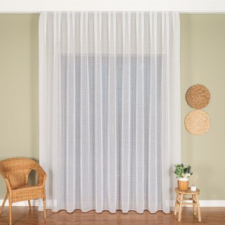 Firanka fantazyjna z ołowianką na metry 424091 wysokość 300 cm kolor biały