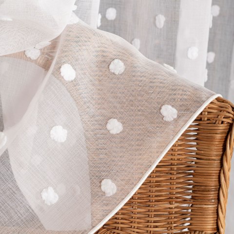 Firanka fantazyjna z ołowianką na metry 424092 wysokość 300 cm kolor biały