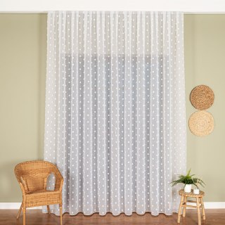 Firanka fantazyjna z ołowianką na metry 424092 wysokość 300 cm kolor biały