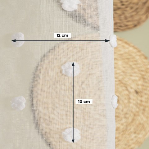 Firanka fantazyjna z ołowianką na metry 424092 wysokość 300 cm kolor biały