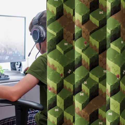 PIKSELOWY ŚWIAT Tkanina dekoracyjna typu MILAS, szerokość 165cm, kolor 002 zielony D00374/MIL/002/165000/1