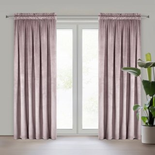 ZASŁONA GOTOWA D91 ROSA NA TAŚMIE 140 X 270 CM PUDROWY RÓŻ