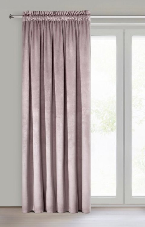 ZASŁONA GOTOWA D91 ROSA NA TAŚMIE 140 X 270 CM PUDROWY RÓŻ