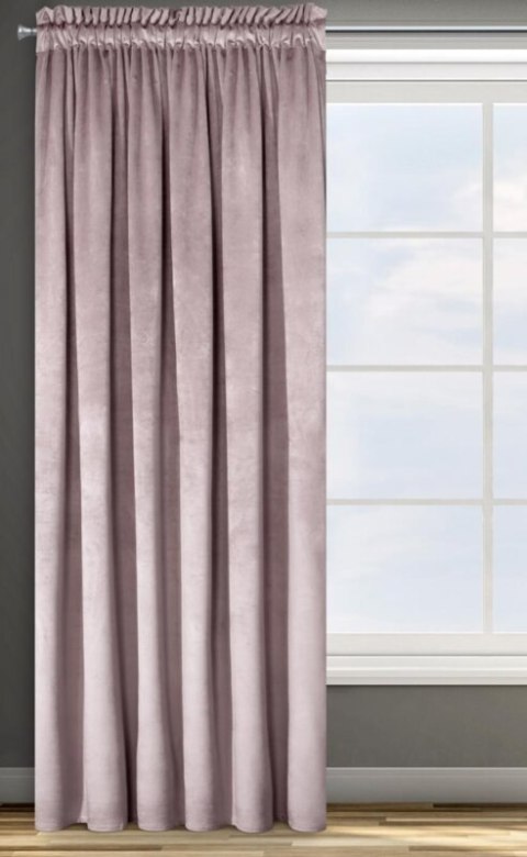 ZASŁONA GOTOWA D91 ROSA NA TAŚMIE 140 X 270 CM PUDROWY RÓŻ