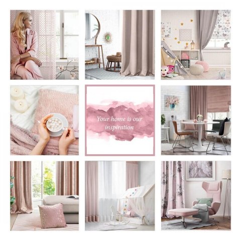 ZASŁONA GOTOWA D91 ROSA NA TAŚMIE 140 X 270 CM PUDROWY RÓŻ