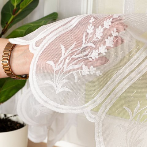 Zazdrostka żakardowa panelowa, wysokość 80cm, kolor 001 biały 023428/000/001/000080/1