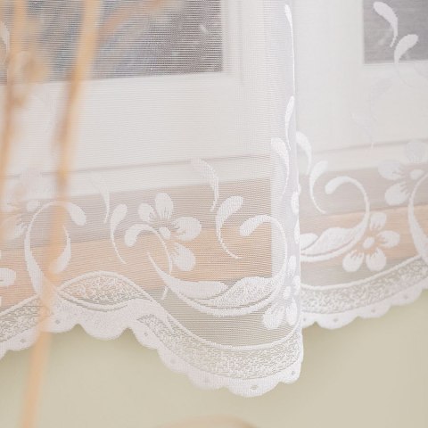 AGNIESZKA Firanka żakardowa gotowa, szerokość 300cm x wysokość 170cm, kolor 001 biały 358991/FBP/001/300170/1