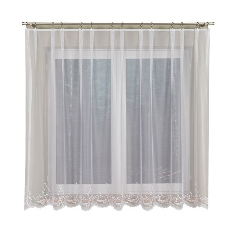 AGNIESZKA Firanka żakardowa gotowa, szerokość 300cm x wysokość 170cm, kolor 001 biały 358991/FBP/001/300170/1
