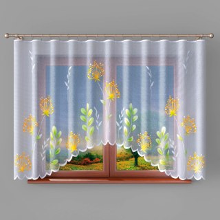 ŁĄKA Firanka żakardowa gotowa, szerokość 300x wysokość 150cm, kolor biały 001 065009/000/028/000306/1