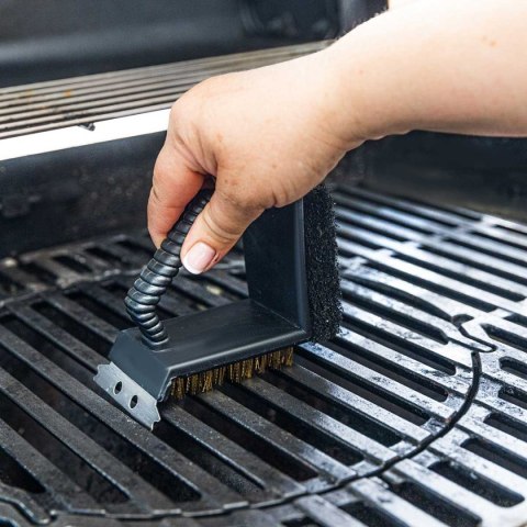 SZCZOTKA STALOWA 3w1 DO CZYSZCZENIA RUSZTU GRILLA KINGHOFF KH-1913