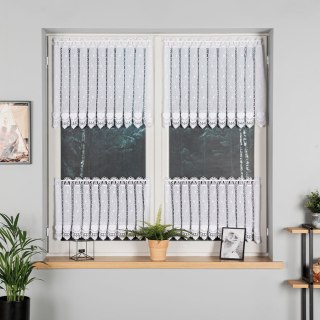 Zazdrostka haftowana panelowa na batyście, wysokość 75cm, kolor 001 biały 015552/420/001/000075/1