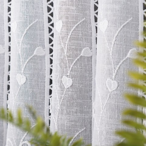 Zazdrostka haftowana panelowa na batyście, wysokość 75cm, kolor 001 biały 015552/420/001/000075/1