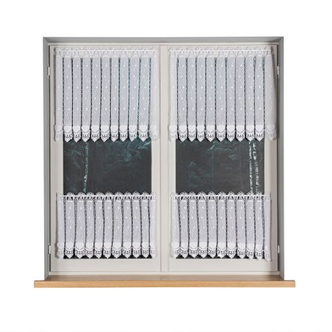 Zazdrostka haftowana panelowa na batyście, wysokość 75cm, kolor 001 biały 015552/420/001/000075/1