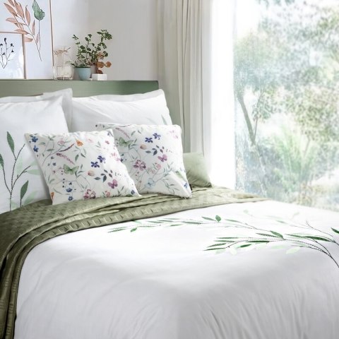 KOMPLET POŚCIELI SATYNOWEJ HAFT BIAŁY