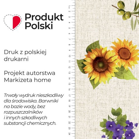 SŁONECZNIKI Z LAWENDĄ Tkanina dekoracyjna OXFORD WODOODPORNY, szerokość 135cm, kolor 009 D00329/OXW/009/135000/1
