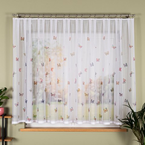 MOTYLKI Firanka żakardowa 023426, wysokość 150cm, kolor 001 biały D00310/000/001/000150/1