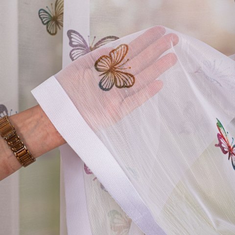 MOTYLKI Firanka żakardowa 023426, wysokość 150cm, kolor 001 biały D00310/000/001/000150/1