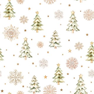 CHOINKI, ZIMOWA OPOWIEŚĆ Tkanina dekoracyjna NINA WODOODPORNA, 160cm, kolor 001 biały DBN336/NIW/001/160000/1