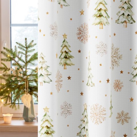 CHOINKI, ZIMOWA OPOWIEŚĆ Tkanina dekoracyjna NINA WODOODPORNA, 160cm, kolor 001 biały DBN336/NIW/001/160000/1