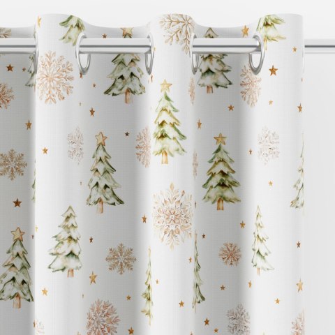 CHOINKI, ZIMOWA OPOWIEŚĆ Tkanina dekoracyjna NINA WODOODPORNA, 160cm, kolor 001 biały DBN336/NIW/001/160000/1