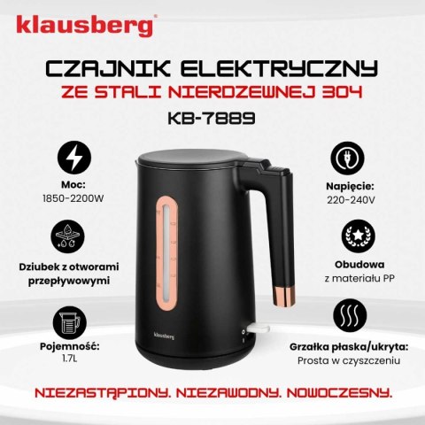 CZAJNIK ELEKTRYCZNY 1,7L KLAUSBERG KB-7889 ROSE GOLD