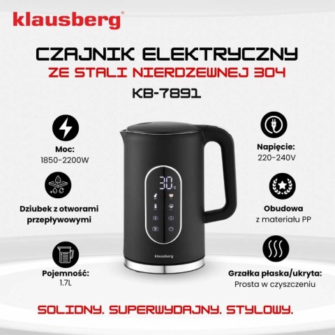 CZAJNIK ELEKTRYCZNY 1,7L KLAUSBERG KB-7891 LED REULACJA TEMPERATURY