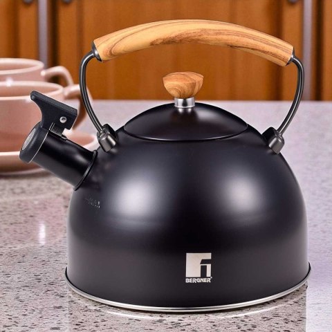 CZAJNIK STALOWY Z GWIZDKIEM 2,3L BERGNER BG-37312 CHARCOAL