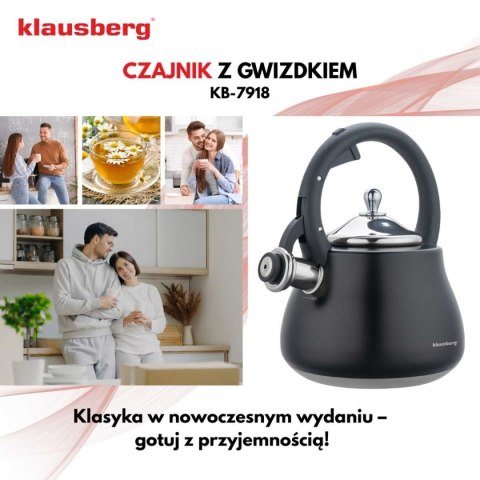 CZAJNIK STALOWY Z GWIZDKIEM 2,8L KLAUSBERG KB-7918