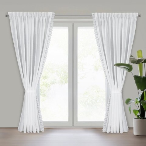 FIRANA GOTOWA SUZAN NA TAŚMIE 140 X 270 CM BIAŁY