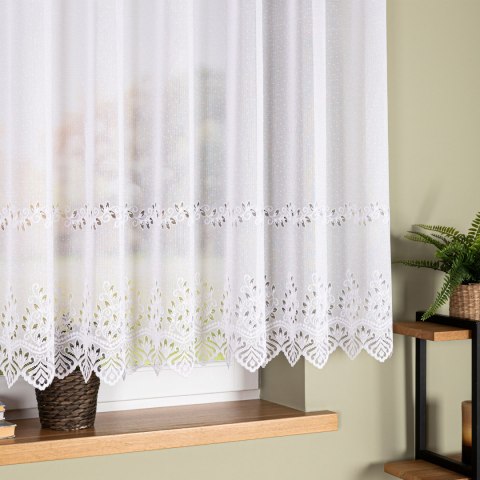 Firanka żakardowa na metry 018534 wysokość 140 cm kolor biały