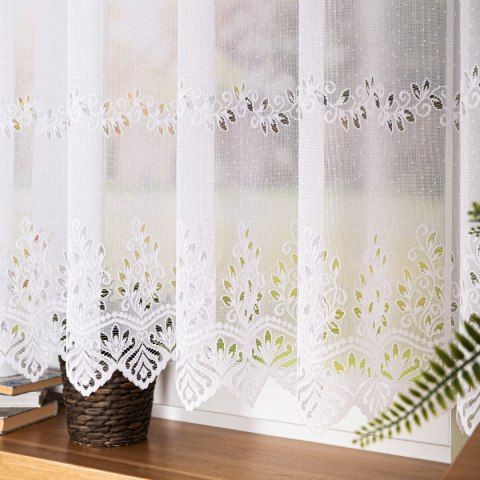 Firanka żakardowa na metry 018534 wysokość 140 cm kolor biały