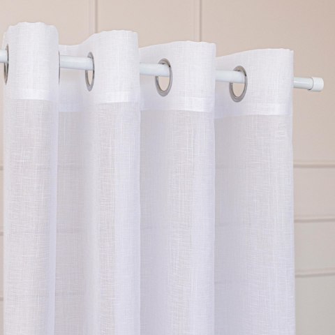 NALA Firana gotowa na przelotkach, szerokość 140cm x wysokość 250cm, kolor 001 biała 002022/ZGP/001/140250/1