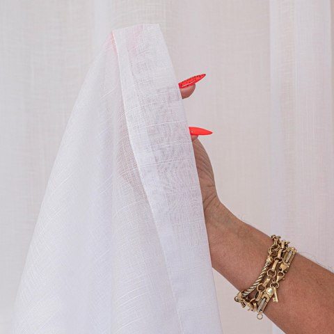 NALA Firana gotowa na przelotkach, szerokość 400cm x wysokość 250cm, kolor 001 biała 002022/ZGP/001/400250/1