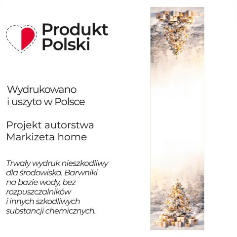 ZŁOTA CHOINKA Bieżnik NINA WODOODPORNA, 38x160cm, kolor 001 biało-złoty PBN368/KSP/C01/038160/1
