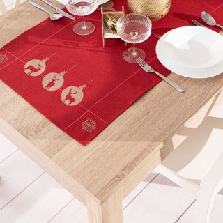 BŁYSZCZĄCY RENIFER Bieżnik z haftem, szerokość 40cm x wysokość 140cm, kolor 003 czerwony 295157/KSP/L03/040140/1