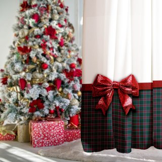 BROKATOWA KOKARDA, KRATA SZKOTI Panele zasłonowe typu VELVET ze wzorem po całości, wysokość 300cm szerokość 140cm, kolor 001 bia